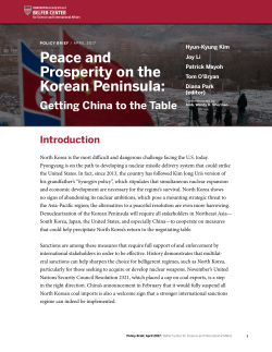 Peace and Prosperity on the Korean Peninsula: