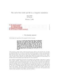 The end of the world and life in a computer simulation