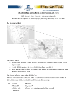 The fronted-infinitive construction in Fwe (K402)