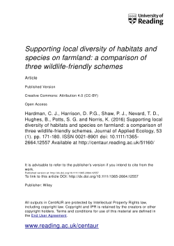 Supporting local diversity of habitats and species on farmland: a