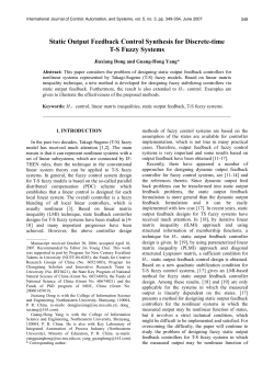 Static Output Feedback Control Synthesis for Discrete
