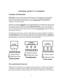 Federalism and the U.S. Constitution Concepts of Federalism