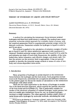 THEORY OF HYDROGEN IN LIQUID AND SOLID METALS