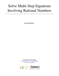 1 Solve Multi-Step Equations Involving Rational Numbers