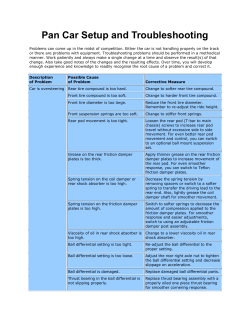 Pan Car Setup and Troubleshooting