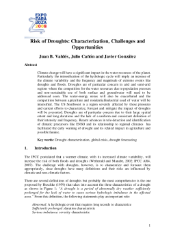 Risk of Droughts: Characterization, Challenges and Opportunities