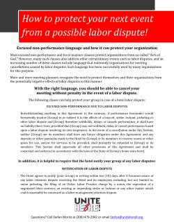 How to protect your next event from a possible labor dispute!