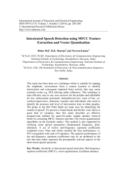 Intoxicated Speech Detection using MFCC Feature Extraction and