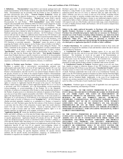 Terms and Conditions of Sale – In Vitro Diagnostics (IVD)