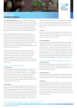 spORts DRInks - Sports Dietitians Australia