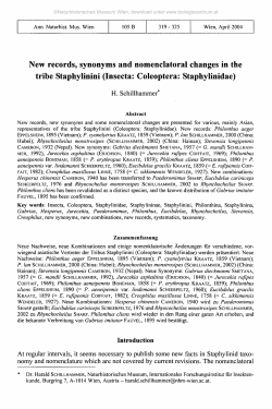New records, synonyms and nomenclatoral changes in