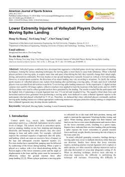 Lower Extremity Injuries of Volleyball Players During Moving Spike