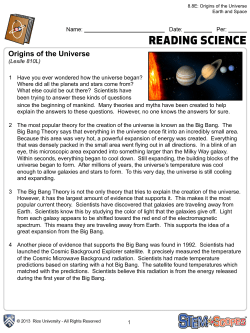 Origins of the Universe