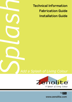 Technical Information Fabrication Guide Installation