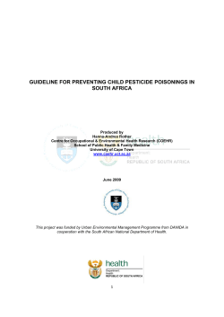 guideline for preventing child pesticide poisonings in south africa