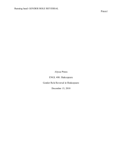 Running head: GENDER ROLE REVERSAL