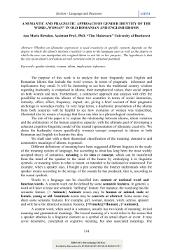 A semantic and pragmatic approach of gender identity of the word