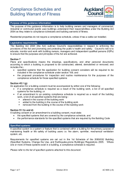 compliance schedules and building WOFs
