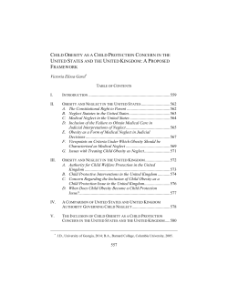 Child Obesity as a Child Protection Concern in the United States