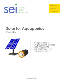 Solar for Aquaponics - Strategic Energy Innovations.