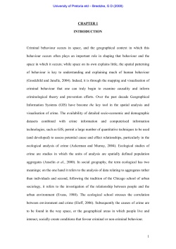 CHAPTER 1 INTRODUCTION Criminal behaviour occurs in space