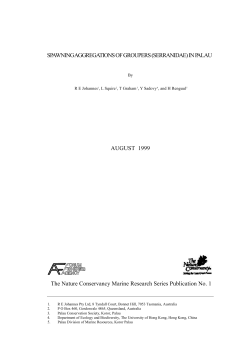 spawning Aggregations of Groupers in Palau