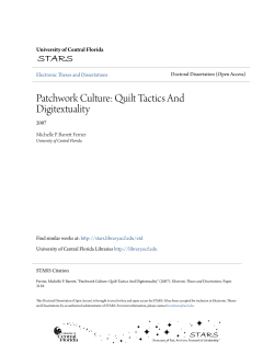 Patchwork Culture: Quilt Tactics And Digitextuality