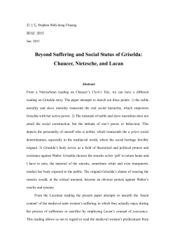 Beyond Suffering and Social Status of Griselda: Chaucer, Nietzsche