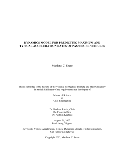 DYNAMICS MODEL FOR PREDICTING MAXIMUM