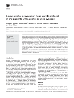 A new alcohol provocation head up tilt protocol in the patients with