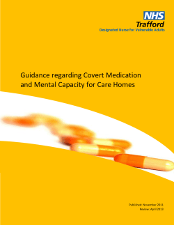 Guidance regarding Covert Medication and Mental Capacity for