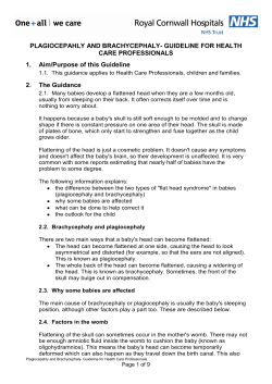 Plagiocephaly and Brachycephaly Guideline for Health Care