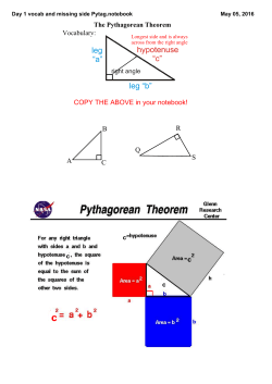 Day 1 vocab and missing side Pytag.notebook