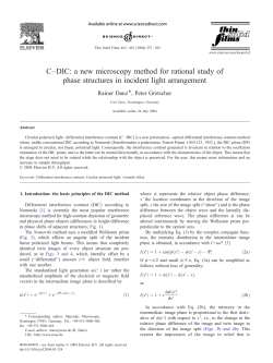 C&ndash;DIC: a new microscopy method for rational study of phase