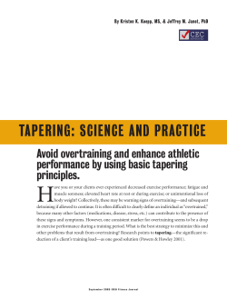 tapering: science and practice