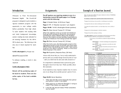 Introduction: Assignments: Example of a Rea