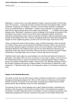 Islamic Radicalism: Its Wahhabi Roots and Current