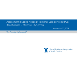 Assessing the Eating Needs of Personal Care Services (PCS