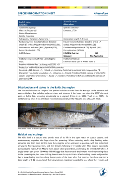 HELCOM Red List Alosa alosa