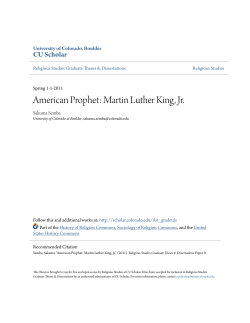 American Prophet: Martin Luther King, Jr. - CU Scholar