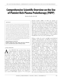 Comprehensive Scientifc Overview on the Use of Platelet Rich