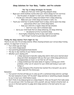 Sleep Solutions for Your Baby, Toddler, and Pre-schooler