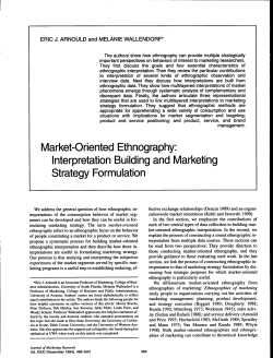 Market-Oriented Ethnography: Interpretation