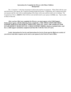 Instructions for Complaint for Divorce with Minor Children