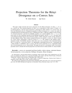 Projection Theorems for the R&eacute;nyi Divergence on &alpha;