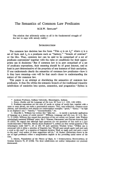 The Semantics of Common Law Predicates