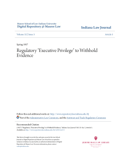 "Executive Privilege" to Withhold Evidence