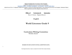 ELA World Literature Grade 9