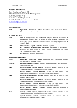 Curriculum Vitae - AgreenSkills Fellows