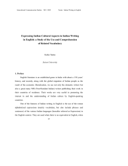 Expressing Indian Cultural Aspects in Indian Writing in English :